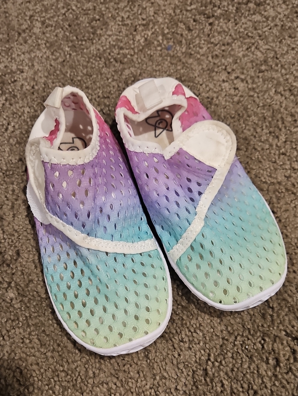 Kids Gradient Mesh Slip-On Water Shoes - Pastel Rainbow